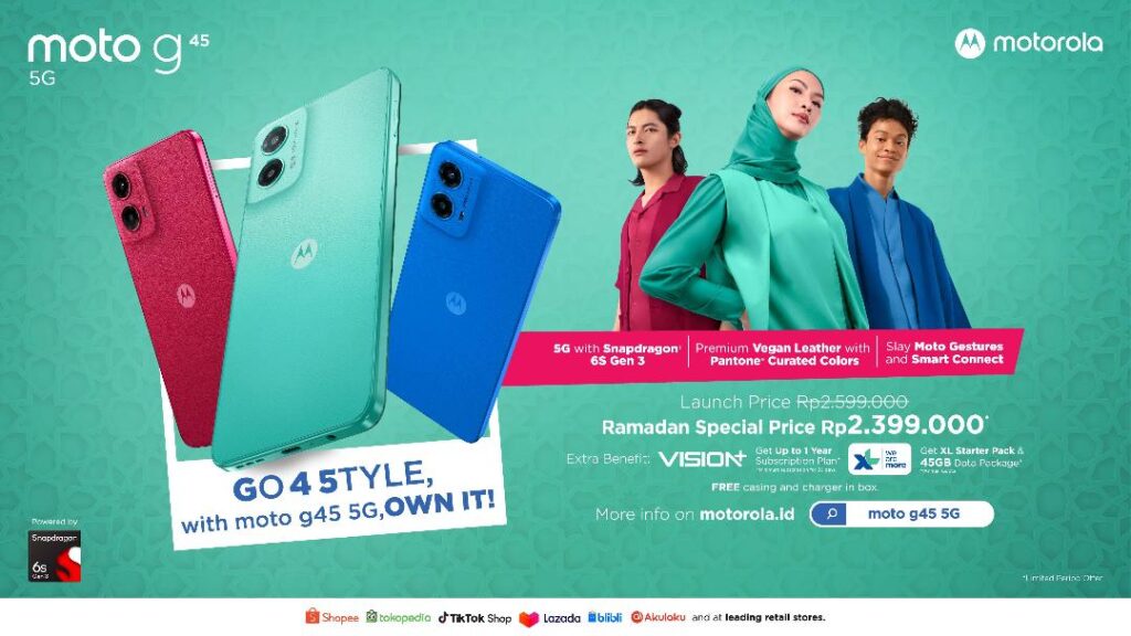 Pembeli moto g45 5G Bisa Berlangganan Vision+ Hingga Satu Tahun